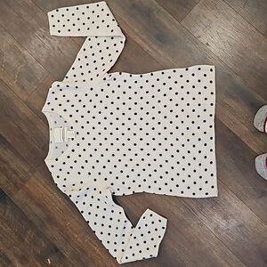 Cynthia Rowley black white crew neck  Polka Dot Cashmere Sweater